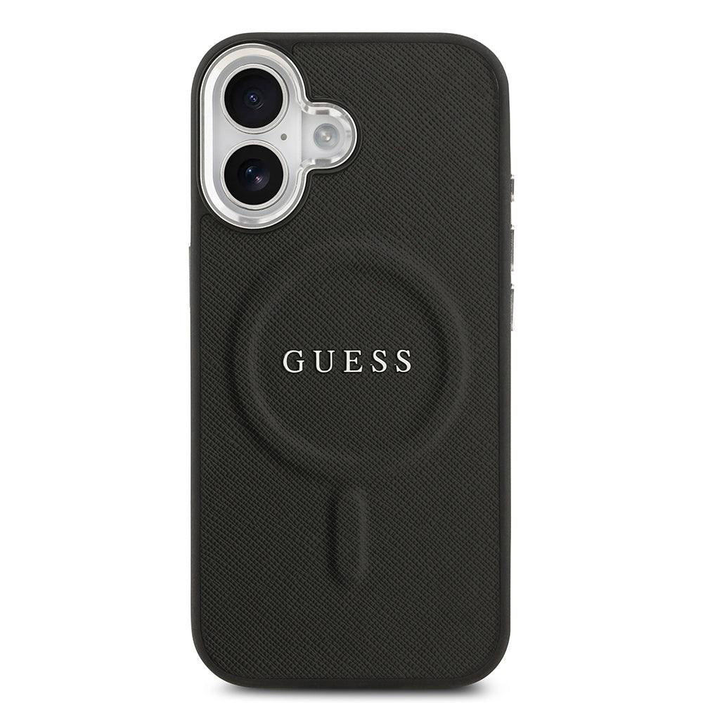 Apple iPhone 17 Kılıf Guess Orjinal Lisanslı M-safe Şarj Özellikli Klasik Yazı Logolu PU Deri Kapak