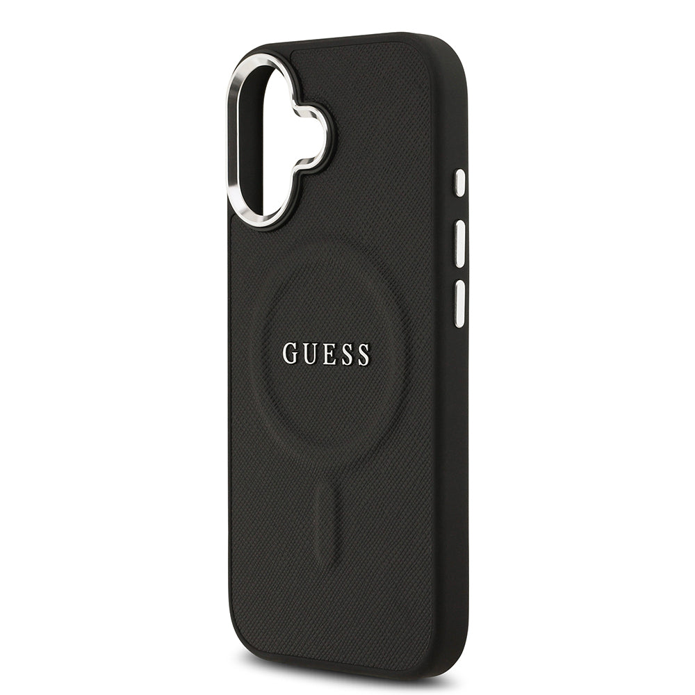 Apple iPhone 17 Kılıf Guess Orjinal Lisanslı M-safe Şarj Özellikli Klasik Yazı Logolu PU Deri Kapak