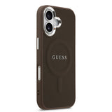 Apple iPhone 17 Kılıf Guess Orjinal Lisanslı M-safe Şarj Özellikli Klasik Yazı Logolu PU Deri Kapak