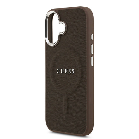 Apple iPhone 17 Kılıf Guess Orjinal Lisanslı M-safe Şarj Özellikli Klasik Yazı Logolu PU Deri Kapak
