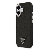 Apple iPhone 17 Kılıf Guess Orjinal Lisanslı M-safe Şarj Özellikli Metal Kamera Çerçeveli Üçgen Logolu Glitter Kapak