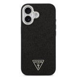Apple iPhone 17 Kılıf Guess Orjinal Lisanslı M-safe Şarj Özellikli Metal Kamera Çerçeveli Üçgen Logolu Glitter Kapak