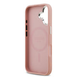 Apple iPhone 17 Kılıf Guess Orjinal Lisanslı M-safe Şarj Özellikli Metal Kamera Çerçeveli Üçgen Logolu Glitter Kapak