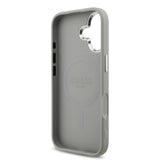 Apple iPhone 17 Kılıf Guess Orjinal Lisanslı M-safe Şarj Özellikli Metal Kamera Çerçeveli Üçgen Logolu Glitter Kapak