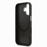 Apple iPhone 17 Kılıf Guess Orjinal Lisanslı M-safe Şarj Özellikli PU Deri Metal Kamera Çerçeveli Üçgen Logolu Kapak