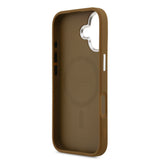 Apple iPhone 17 Kılıf Guess Orjinal Lisanslı M-safe Şarj Özellikli PU Deri Metal Kamera Çerçeveli Üçgen Logolu Kapak