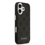 Apple iPhone 17 Kılıf Guess Orjinal Lisanslı M-safe Şarj Özellikli Sıcak Baskılı Klasik Yazı Logolu PU Deri Peony Kapak