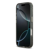 Apple iPhone 17 Kılıf Guess Orjinal Lisanslı M-safe Şarj Özellikli Simli Çiçek Desenli Metal Kamera Çerçeveli Üçgen Logolu Kapak