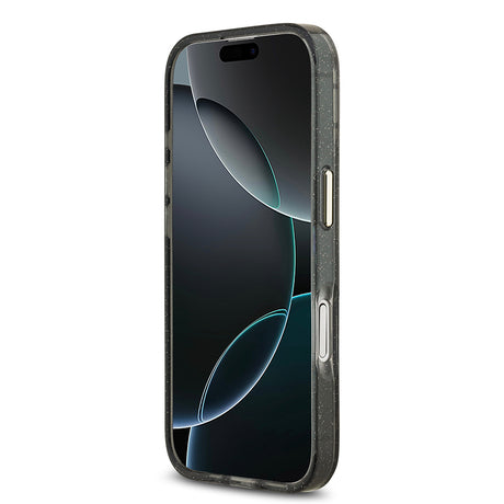 Apple iPhone 17 Kılıf Guess Orjinal Lisanslı M-safe Şarj Özellikli Simli Çiçek Desenli Metal Kamera Çerçeveli Üçgen Logolu Kapak