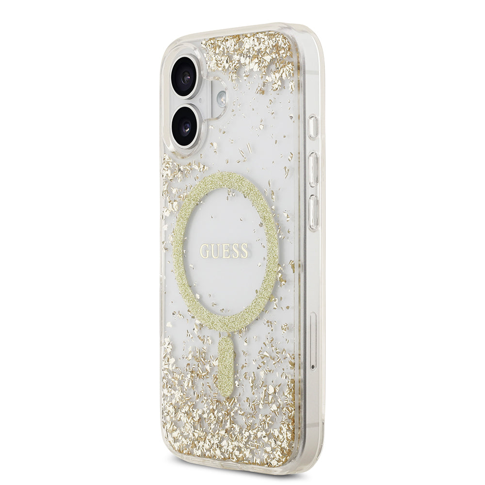 Apple iPhone 17 Kılıf Guess Orjinal Lisanslı M-safe Şarj Özellikli Transparan Resin Bottom Kapak