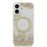 Apple iPhone 17 Kılıf Guess Orjinal Lisanslı M-safe Şarj Özellikli Transparan Resin Bottom Kapak