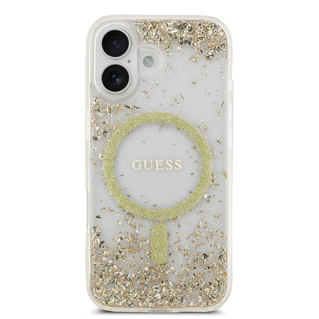 Apple iPhone 17 Kılıf Guess Orjinal Lisanslı M-safe Şarj Özellikli Transparan Resin Bottom Kapak