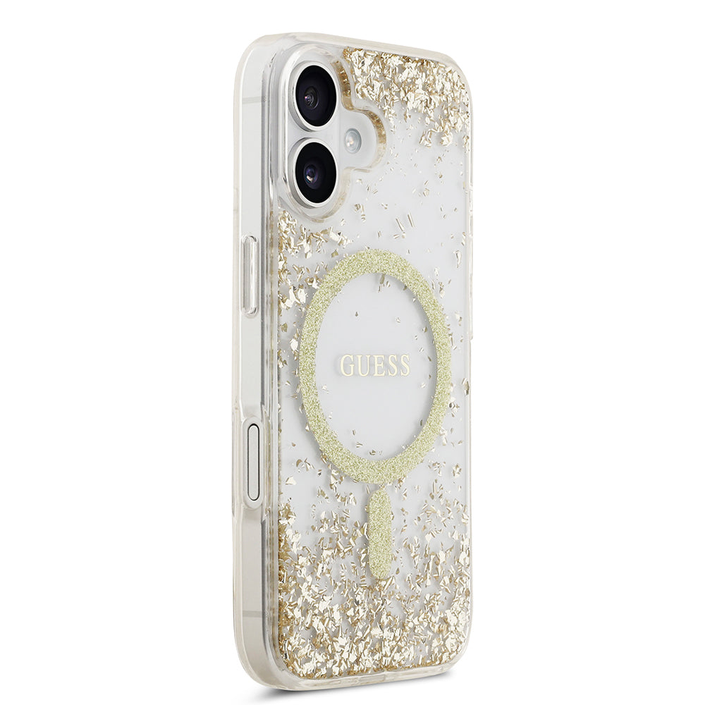 Apple iPhone 17 Kılıf Guess Orjinal Lisanslı M-safe Şarj Özellikli Transparan Resin Bottom Kapak