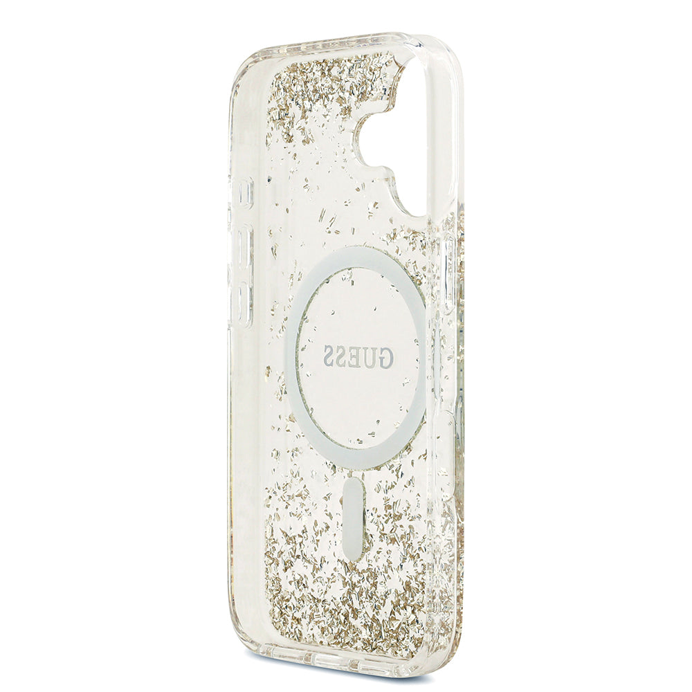 Apple iPhone 17 Kılıf Guess Orjinal Lisanslı M-safe Şarj Özellikli Transparan Resin Bottom Kapak