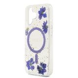 Apple iPhone 17 Kılıf Guess Orjinal Lisanslı M-safe Şarj Özellikli Transparan Resin Flowers Kapak