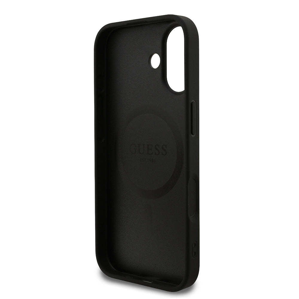 Apple iPhone 17 Kılıf Guess Orjinal Lisanslı M-safe Şarj Özellikli Yazı Logolu PU Deri Kapak