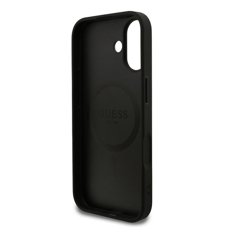 Apple iPhone 17 Kılıf Guess Orjinal Lisanslı M-safe Şarj Özellikli Yazı Logolu PU Deri Kapak