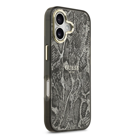 Apple iPhone 17 Kılıf Guess Orjinal Lisanslı M-safe Şarj Özellikli Yazı Logolu Python Desenli Kapak