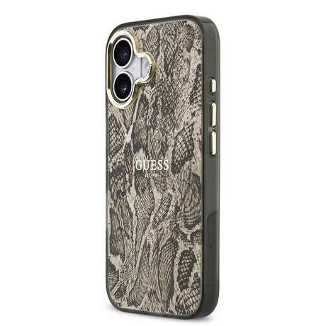 Apple iPhone 17 Kılıf Guess Orjinal Lisanslı M-safe Şarj Özellikli Yazı Logolu Python Desenli Kapak