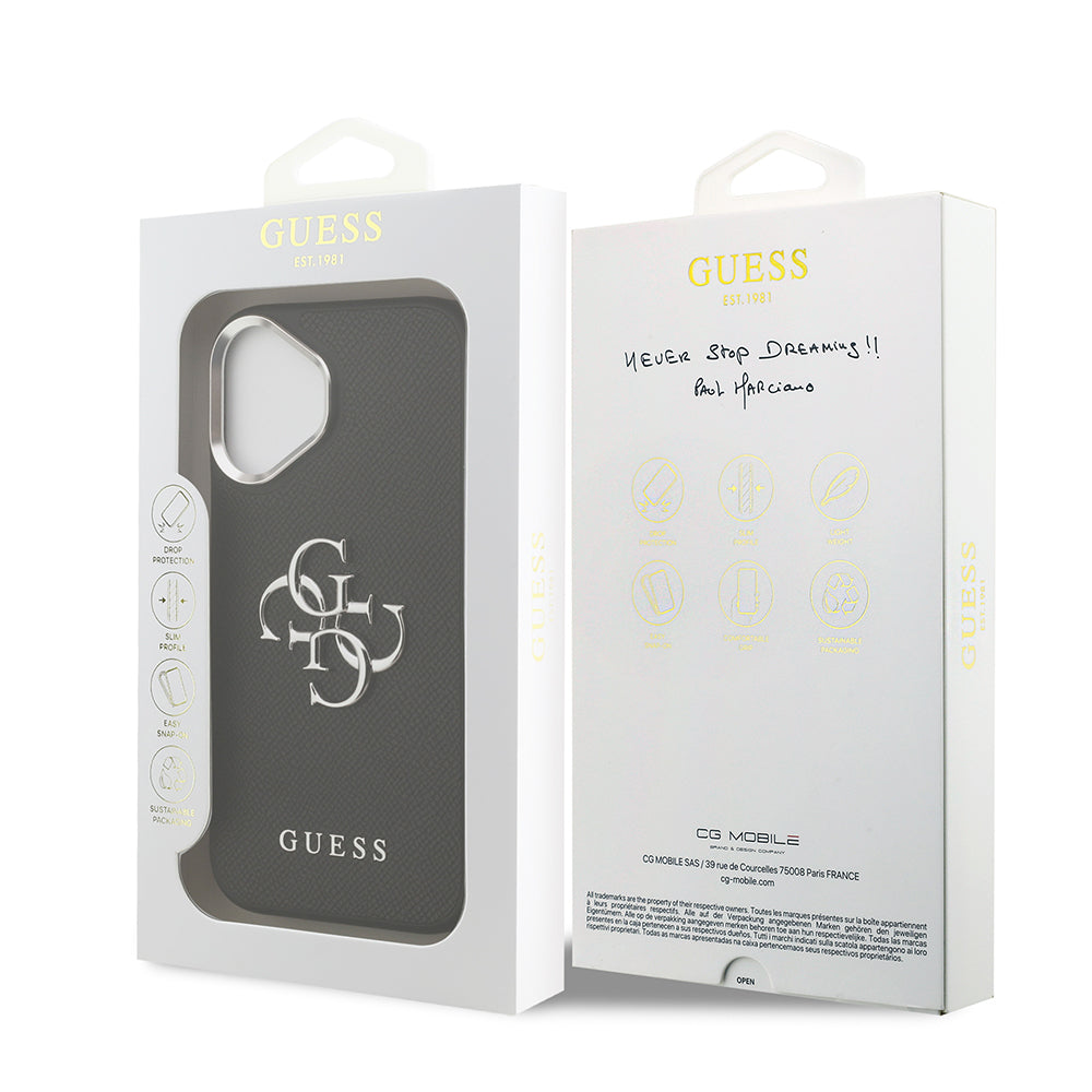 Apple iPhone 17 Kılıf Guess Orjinal Lisanslı PU Deri 4G Büyük Metal Logo Dizaynlı Kapak
