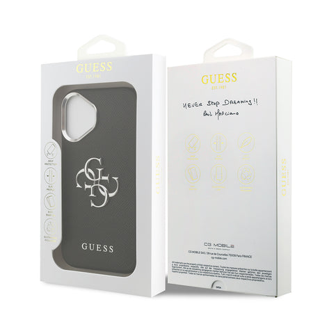 Apple iPhone 17 Kılıf Guess Orjinal Lisanslı PU Deri 4G Büyük Metal Logo Dizaynlı Kapak