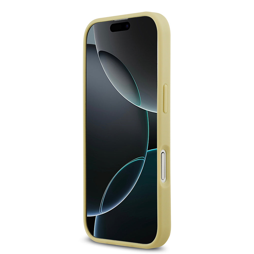 Apple iPhone 17 Kılıf Guess Orjinal Lisanslı Taşlı Arka Yüzey Üçgen Logolu Kapak