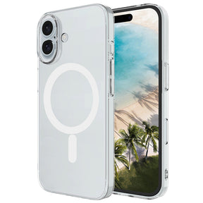 Apple iPhone 17 Kılıf IC Çipli M-Safe Şarj Özellikli Şeffaf Kamera Çerçeveli Zore Toledo Kapak