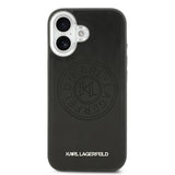 Apple iPhone 17 Kılıf Karl Lagerfeld Orjinal Lisanslı M-safe Şarj Özellikli Delikli Tasarım Metal Logolu PU Deri Kapak