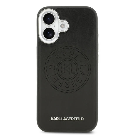 Apple iPhone 17 Kılıf Karl Lagerfeld Orjinal Lisanslı M-safe Şarj Özellikli Delikli Tasarım Metal Logolu PU Deri Kapak