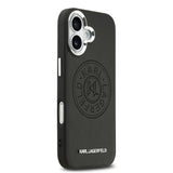 Apple iPhone 17 Kılıf Karl Lagerfeld Orjinal Lisanslı M-safe Şarj Özellikli Delikli Tasarım Metal Logolu PU Deri Kapak