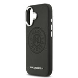 Apple iPhone 17 Kılıf Karl Lagerfeld Orjinal Lisanslı M-safe Şarj Özellikli Delikli Tasarım Metal Logolu PU Deri Kapak