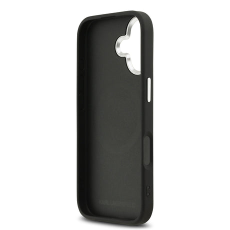 Apple iPhone 17 Kılıf Karl Lagerfeld Orjinal Lisanslı M-safe Şarj Özellikli Delikli Tasarım Metal Logolu PU Deri Kapak