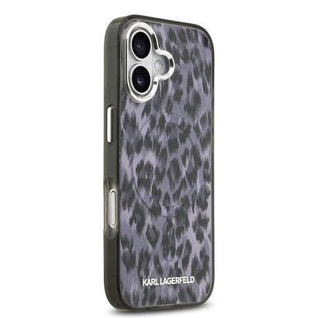 Apple iPhone 17 Kılıf Karl Lagerfeld Orjinal Lisanslı M-safe Şarj Özellikli IML Leopar Baskılı Kapak