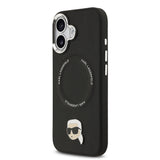 Apple iPhone 17 Kılıf Karl Lagerfeld Orjinal Lisanslı M-safe Şarj Özellikli Metal Kamera ve Buton Tasarımlı Karl PU Deri Kapak
