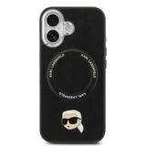 Apple iPhone 17 Kılıf Karl Lagerfeld Orjinal Lisanslı M-safe Şarj Özellikli Metal Kamera ve Buton Tasarımlı Karl PU Deri Kapak