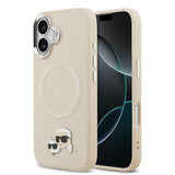 Apple iPhone 17 Kılıf Karl Lagerfeld Orjinal Lisanslı M-safe Şarj Özellikli Metal Kamera ve Buton Tasarımlı K&C PU Deri Kapak