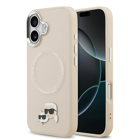 Apple iPhone 17 Kılıf Karl Lagerfeld Orjinal Lisanslı M-safe Şarj Özellikli Metal Kamera ve Buton Tasarımlı K&C PU Deri Kapak