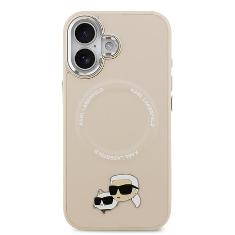 Apple iPhone 17 Kılıf Karl Lagerfeld Orjinal Lisanslı M-safe Şarj Özellikli Metal Kamera ve Buton Tasarımlı K&C PU Deri Kapak