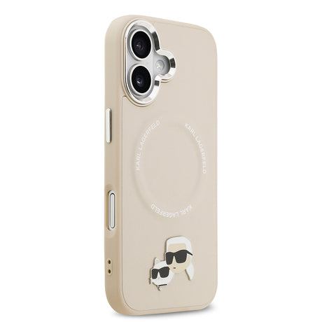 Apple iPhone 17 Kılıf Karl Lagerfeld Orjinal Lisanslı M-safe Şarj Özellikli Metal Kamera ve Buton Tasarımlı K&C PU Deri Kapak