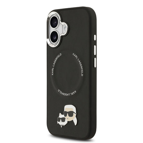 Apple iPhone 17 Kılıf Karl Lagerfeld Orjinal Lisanslı M-safe Şarj Özellikli Metal Kamera ve Buton Tasarımlı K&C PU Deri Kapak