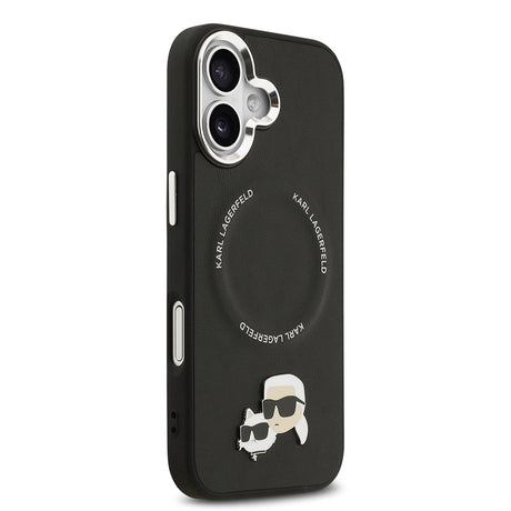 Apple iPhone 17 Kılıf Karl Lagerfeld Orjinal Lisanslı M-safe Şarj Özellikli Metal Kamera ve Buton Tasarımlı K&C PU Deri Kapak