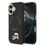 Apple iPhone 17 Kılıf Karl Lagerfeld Orjinal Lisanslı M-safe Şarj Özellikli Metal Kamera ve Buton Tasarımlı K&C PU Deri Kapak