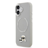Apple iPhone 17 Kılıf Karl Lagerfeld Orjinal Lisanslı M-safe Şarj Özellikli Metal Kamera ve Buton Tasarımlı K&C PU Deri Kapak