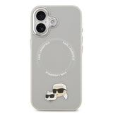 Apple iPhone 17 Kılıf Karl Lagerfeld Orjinal Lisanslı M-safe Şarj Özellikli Metal Kamera ve Buton Tasarımlı K&C PU Deri Kapak