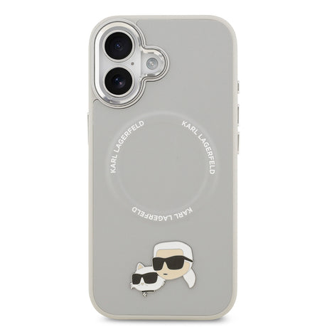 Apple iPhone 17 Kılıf Karl Lagerfeld Orjinal Lisanslı M-safe Şarj Özellikli Metal Kamera ve Buton Tasarımlı K&C PU Deri Kapak