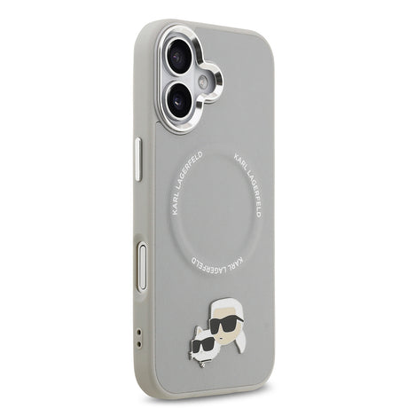 Apple iPhone 17 Kılıf Karl Lagerfeld Orjinal Lisanslı M-safe Şarj Özellikli Metal Kamera ve Buton Tasarımlı K&C PU Deri Kapak