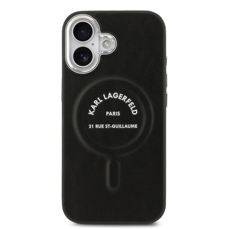 Apple iPhone 17 Kılıf Karl Lagerfeld Orjinal Lisanslı M-safe Şarj Özellikli Metal Kamera ve Buton Tasarımlı Paris RSG PU Deri Kapak