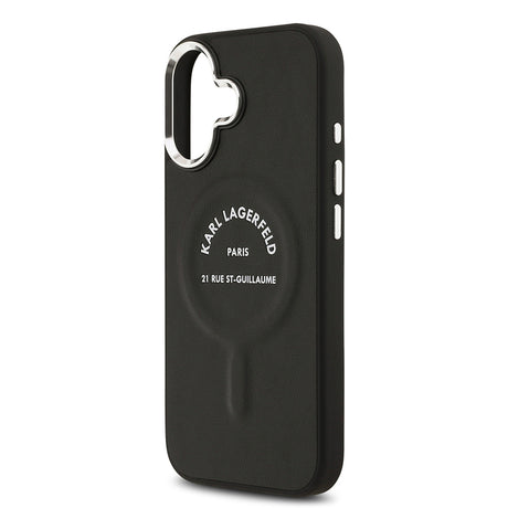 Apple iPhone 17 Kılıf Karl Lagerfeld Orjinal Lisanslı M-safe Şarj Özellikli Metal Kamera ve Buton Tasarımlı Paris RSG PU Deri Kapak