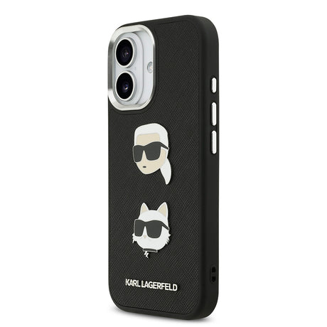 Apple iPhone 17 Kılıf Karl Lagerfeld Orjinal Lisanslı Metal Logolu K&C Heads Pin Kapak