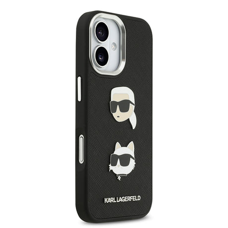Apple iPhone 17 Kılıf Karl Lagerfeld Orjinal Lisanslı Metal Logolu K&C Heads Pin Kapak
